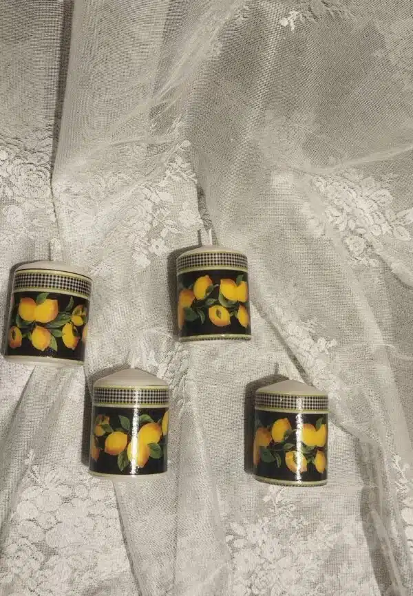 siyah limon desenli mum küçük - Görsel 3